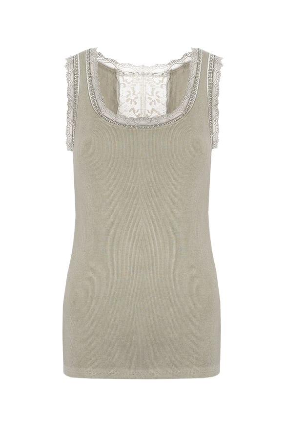 Lace Back Top Soft Groen – shoparchief, foto 1