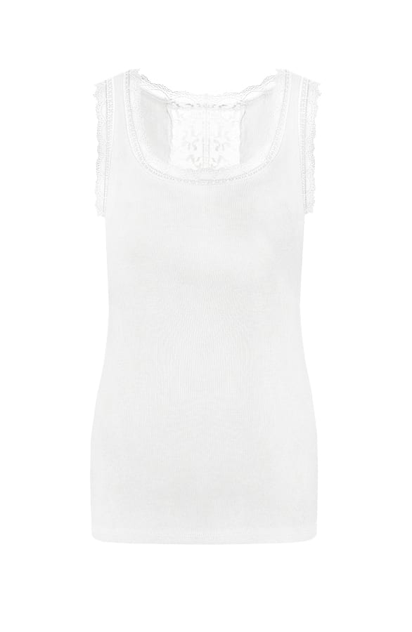 Lace Back Top Wit – shoparchief, foto 1