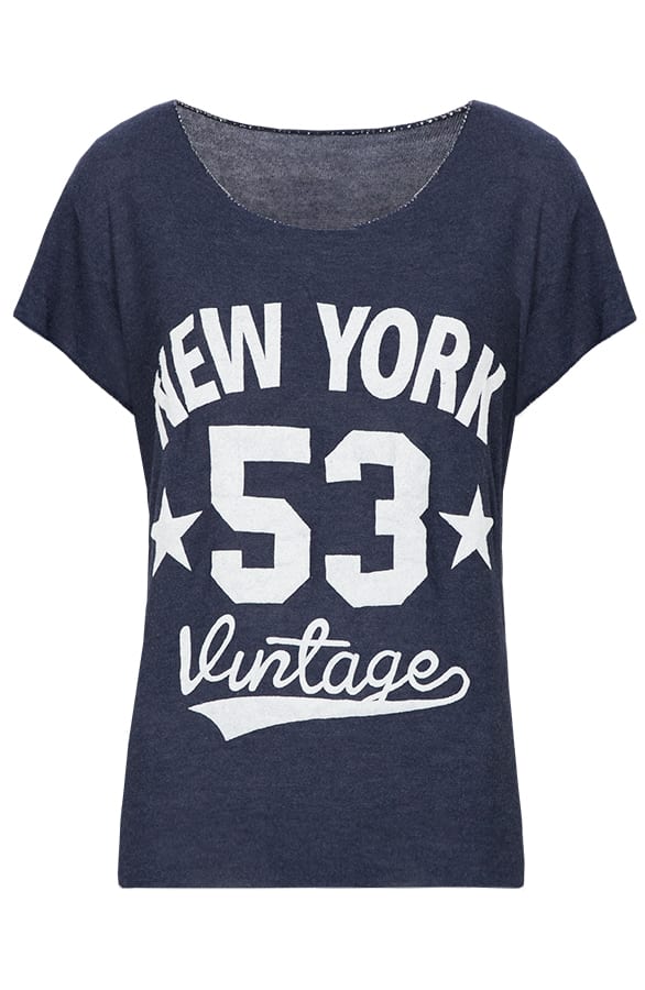 New York Top Vintage Blauw – shoparchief, foto 1