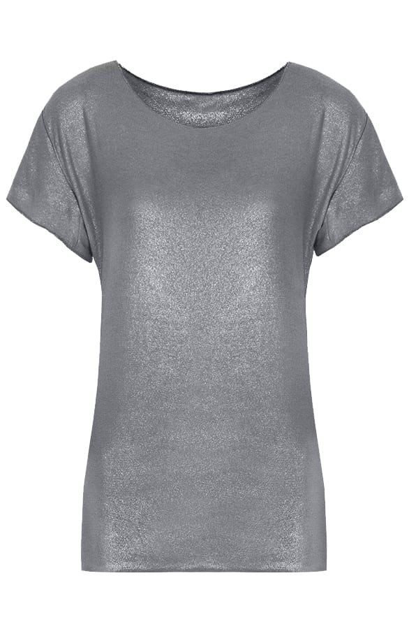 Shine Metallic Top Grijs – shoparchief, foto 1