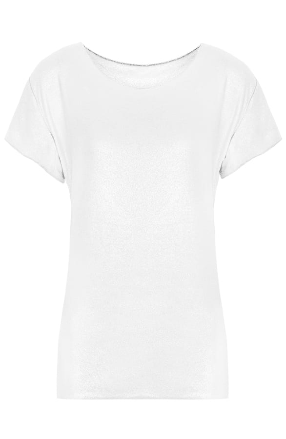 Shine Metallic Top Wit – shoparchief, foto 1