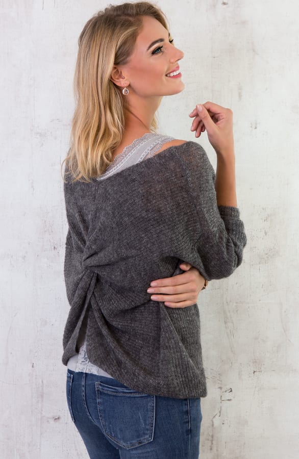 Lace Back Top Grijs – shoparchief, foto 6