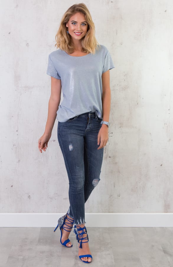 Shine Metallic Top Ice Blue – shoparchief, foto 4