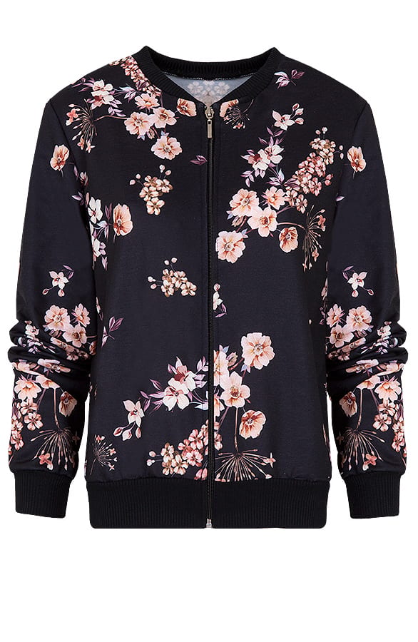 Bloemen Jacket Zwart – shoparchief, foto 1