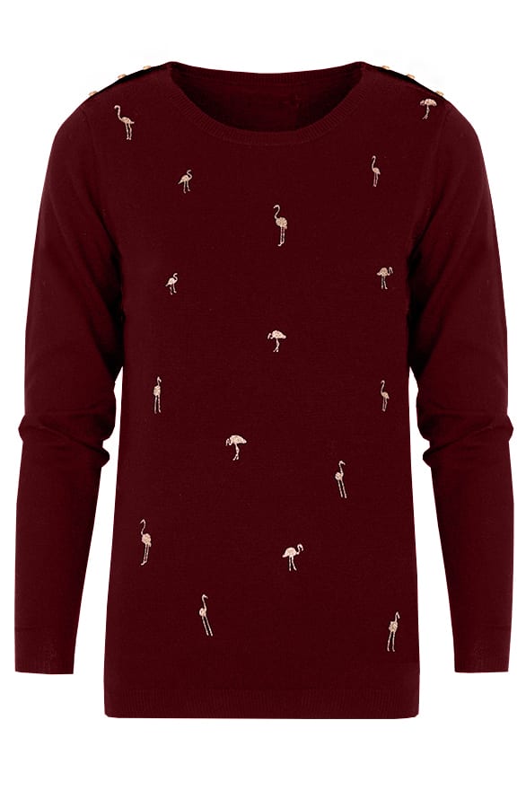 Flamingo Sweater Bordeaux – shoparchief, foto 1