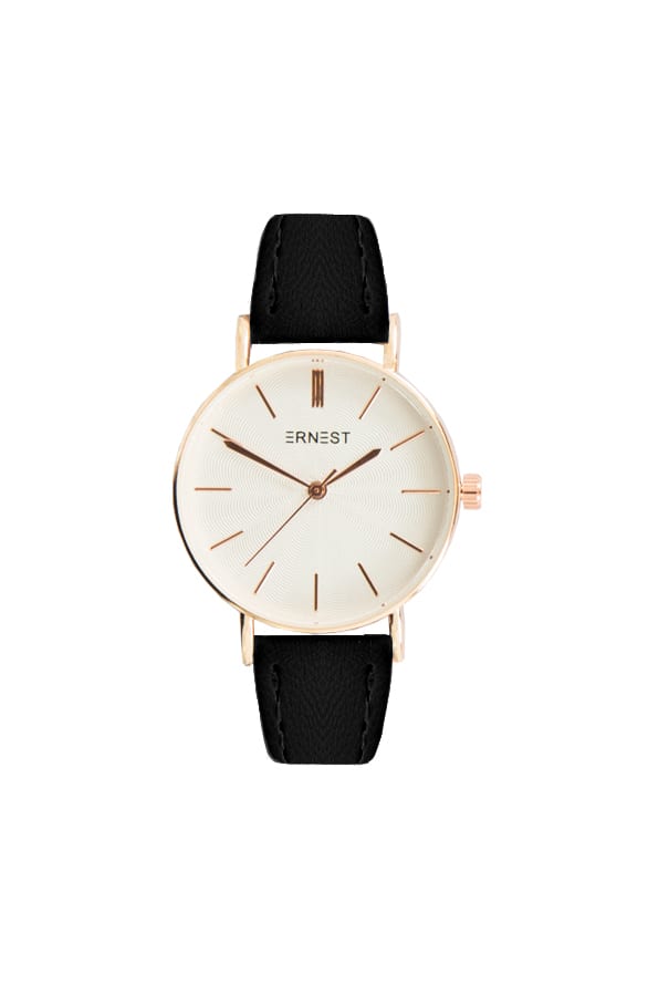 Leather Classy Watch Black – shoparchief, foto 1