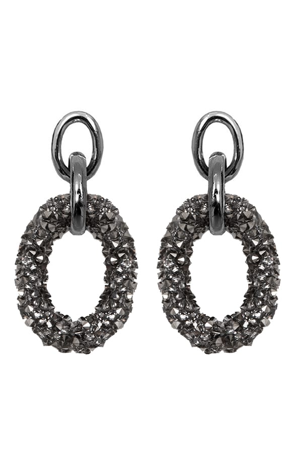 Oval Luxury Oorbellen Metallic Zilver – shoparchief, foto 1