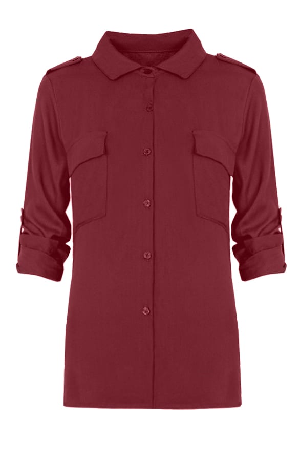 Pocket Blouse Bordeaux – shoparchief, foto 1