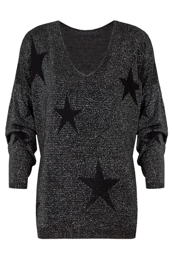 Sterren Glitter Trui Zilver – shoparchief, foto 1