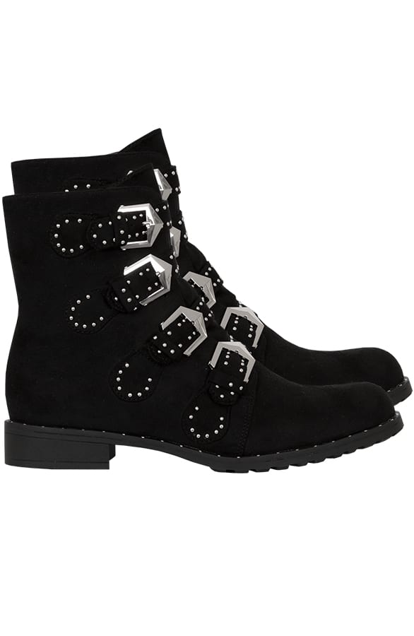 Suede Biker Studs Boots – shoparchief, foto 1