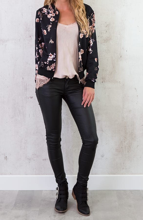 Bloemen Jacket Zwart – shoparchief, foto 3