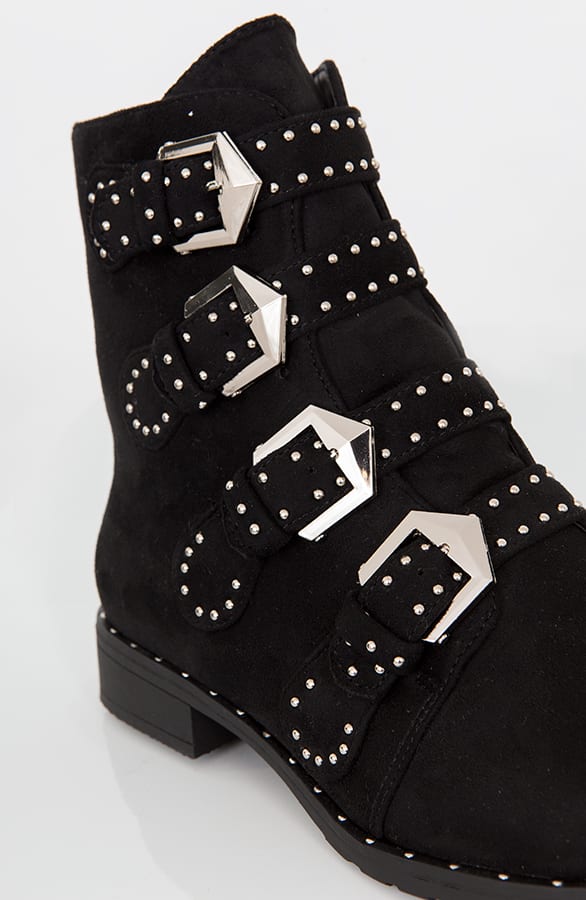 Suede Biker Studs Boots – shoparchief, foto 3
