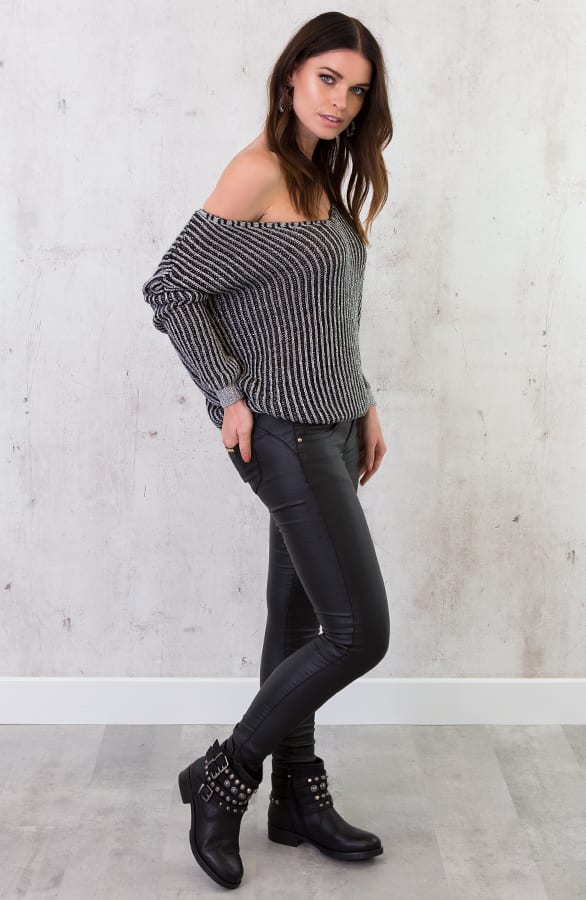 Metallic Trui Zwart Zilver – shoparchief, foto 4