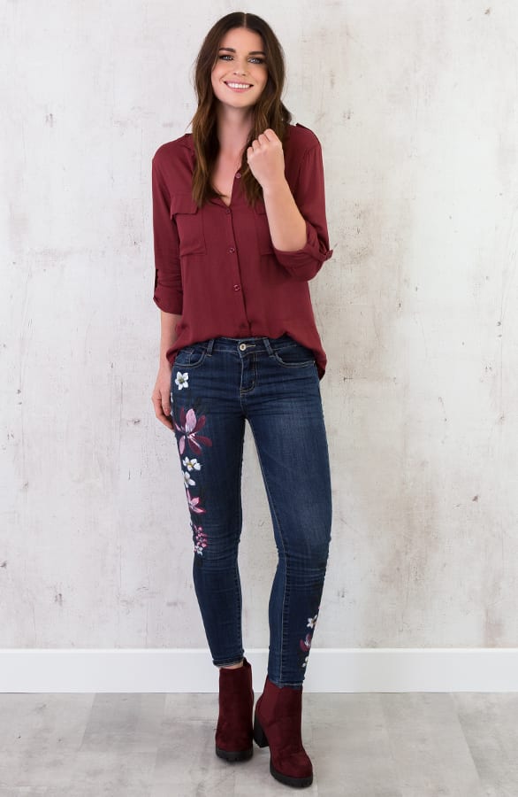 Pocket Blouse Bordeaux – shoparchief, foto 4