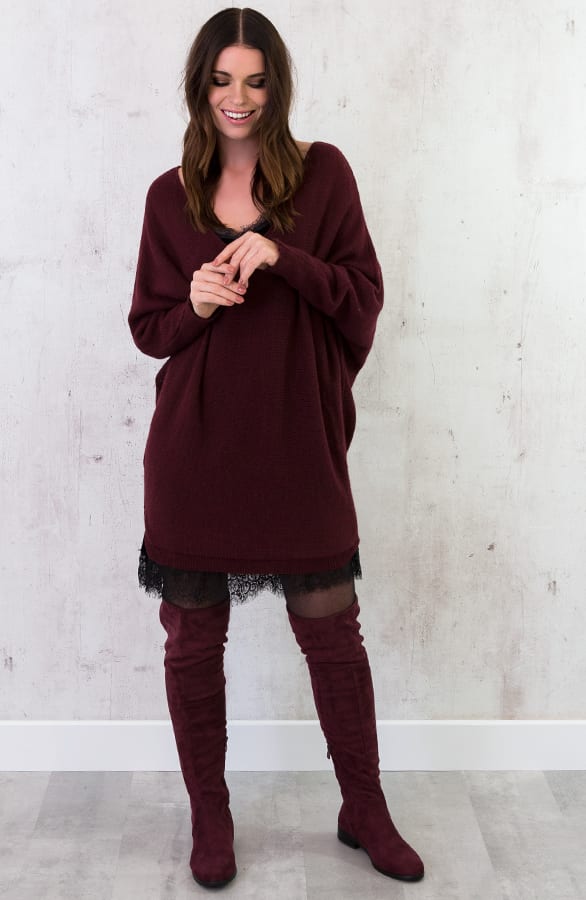 Oversized Large Tuniek Bordeaux – shoparchief, foto 6