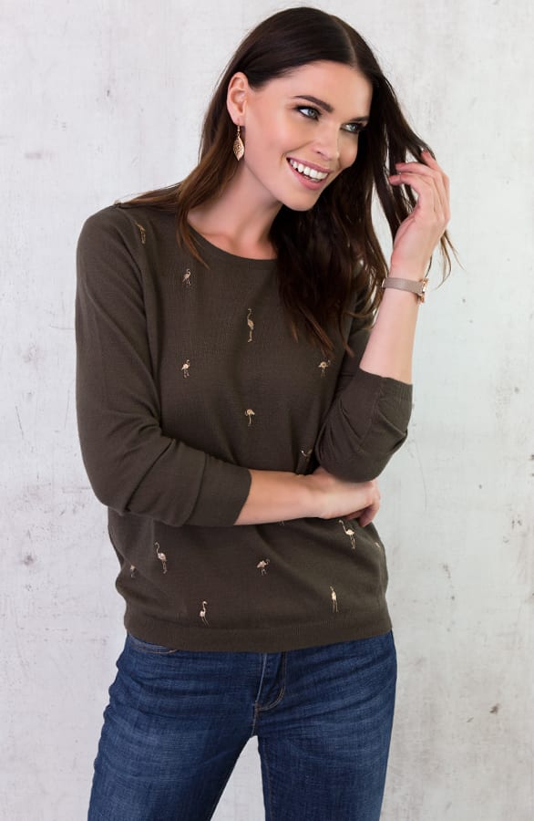 Flamingo Sweater Legergroen – shoparchief, foto 6