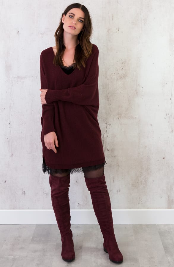 Oversized Large Tuniek Bordeaux – shoparchief, foto 4