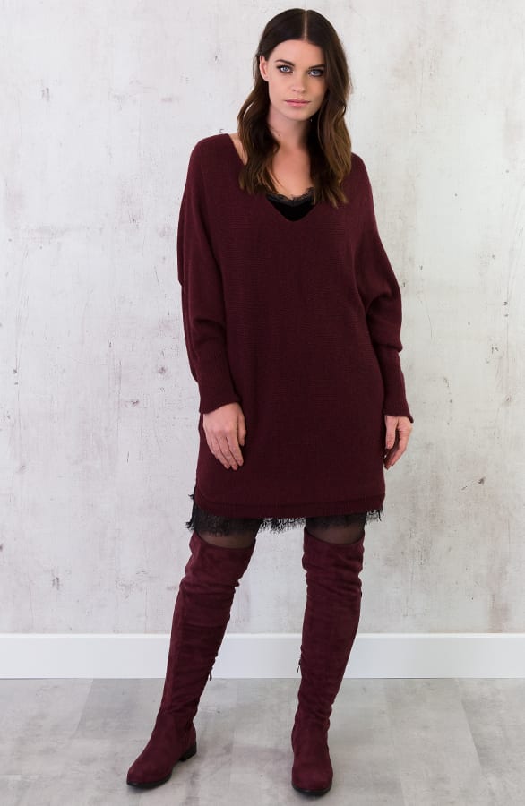Oversized Large Tuniek Bordeaux – shoparchief, foto 3