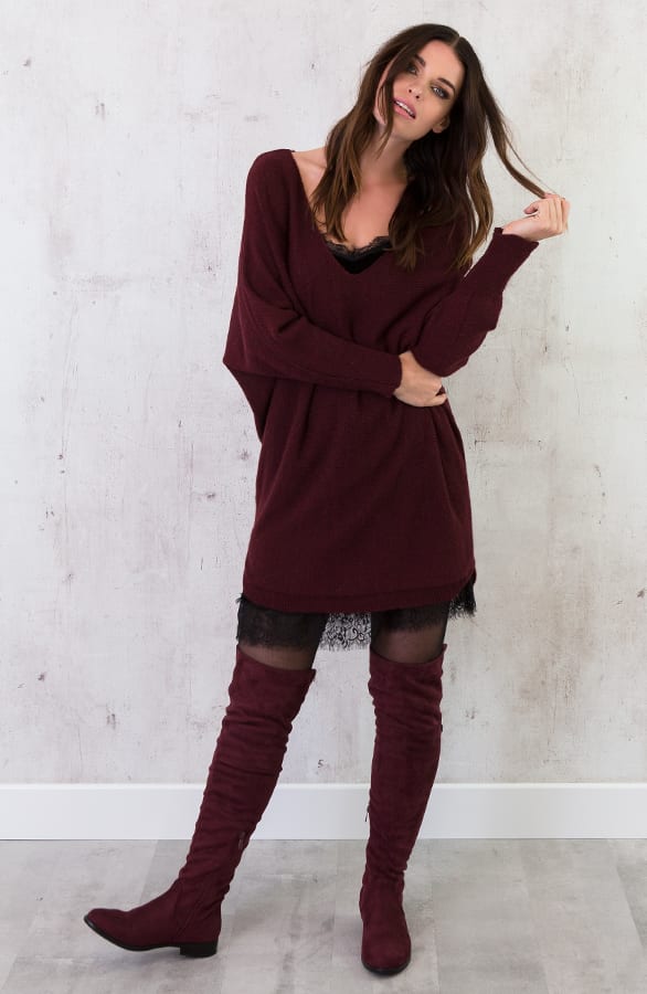 Oversized Large Tuniek Bordeaux – shoparchief, foto 2