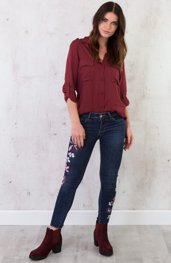 Pocket Blouse Bordeaux – shoparchief, foto 3