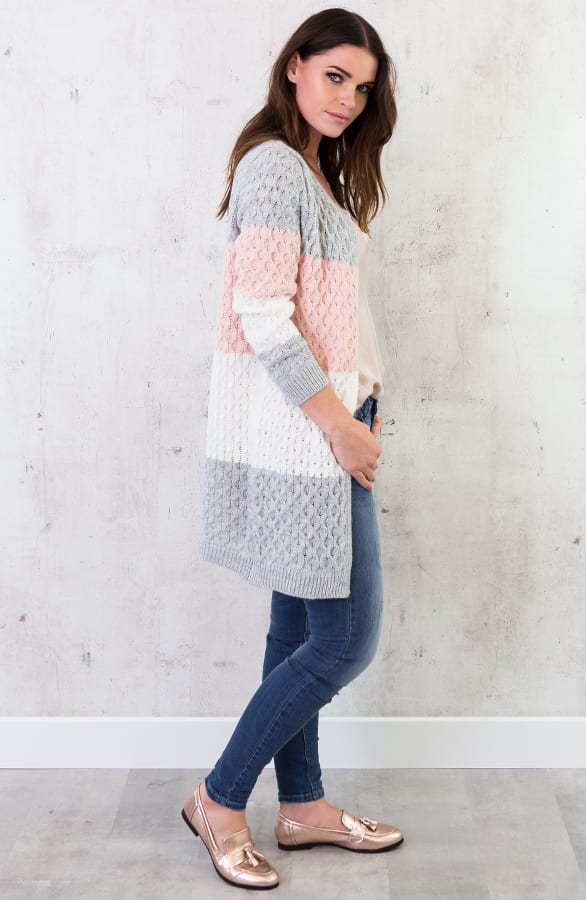 Gebreid Vest Tricolore Roze – shoparchief, foto 5