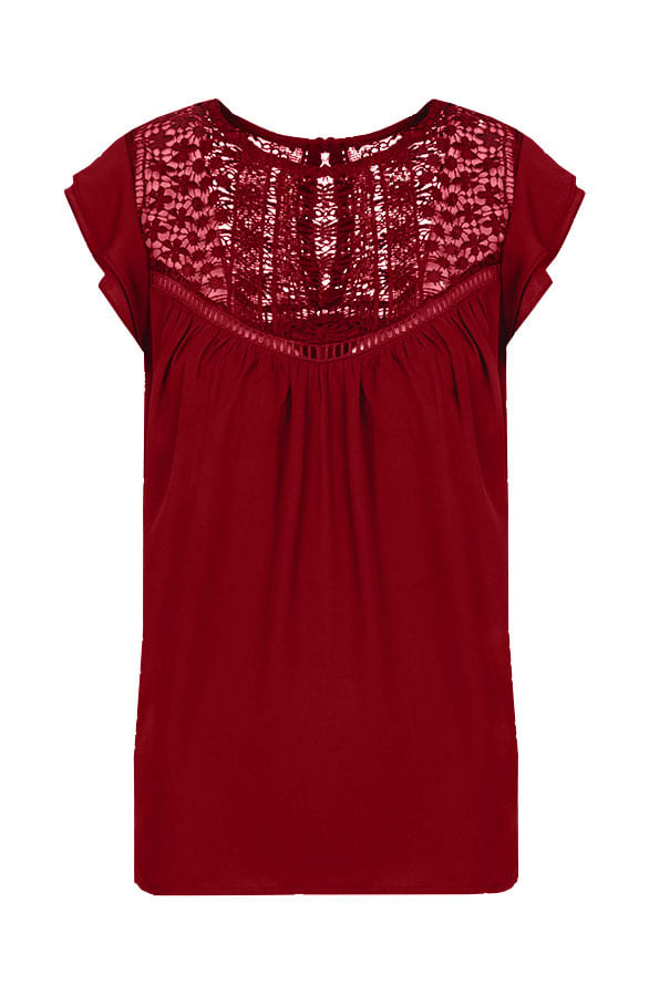 Romantic Kanten Top Bordeaux – shoparchief, foto 1