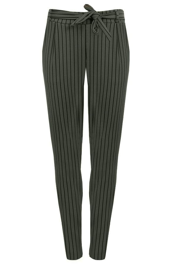 Strik Broek Gestreept Legergroen – shoparchief, foto 1