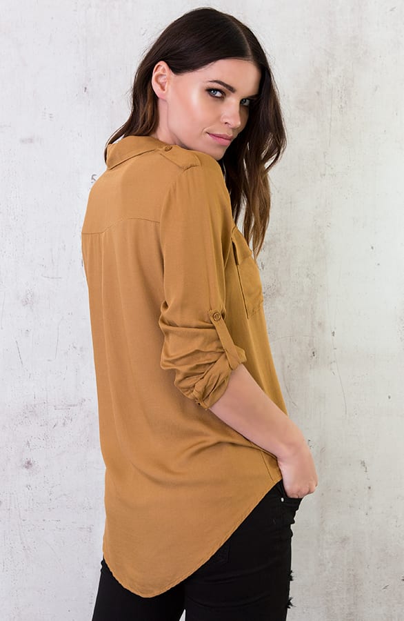 Pocket Blouse Okergeel – shoparchief, foto 4