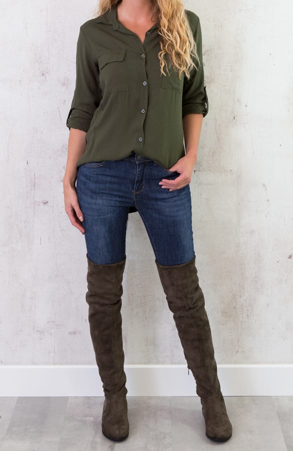 Pocket Blouse Legergroen – shoparchief, foto 5
