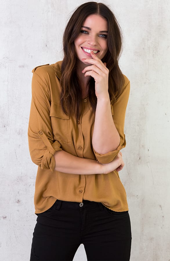Pocket Blouse Okergeel – shoparchief, foto 7