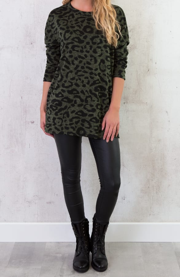 Leopard Trui Legergroen – shoparchief, foto 3