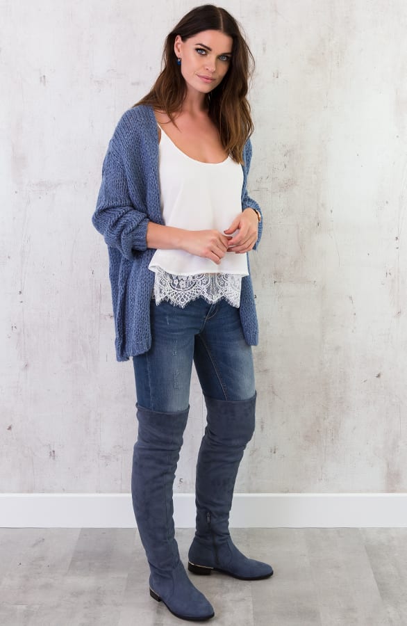 Gebreid Vest Jeans Blauw – shoparchief, foto 7