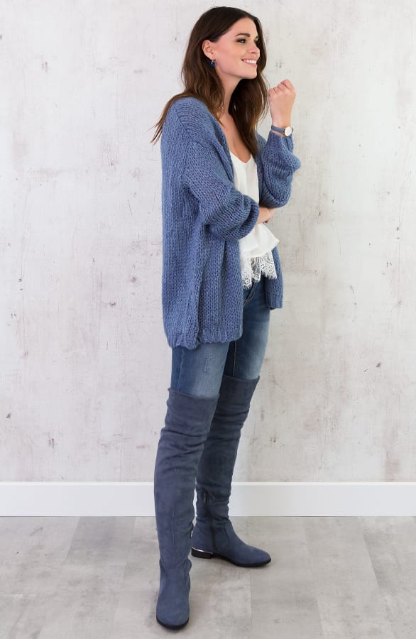 Gebreid Vest Jeans Blauw – shoparchief, foto 4