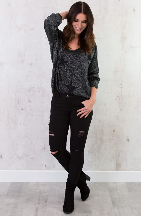 Sterren Glitter Trui Zilver – shoparchief, foto 6