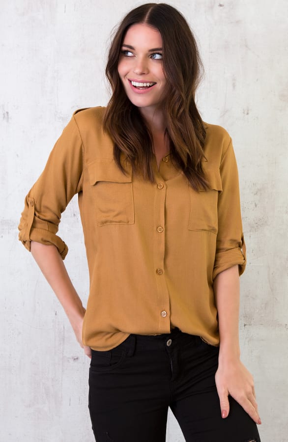 Pocket Blouse Okergeel – shoparchief, foto 5