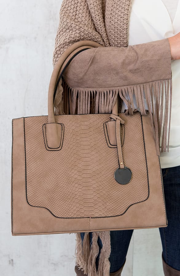 Slangenprint Handtas Limited Taupe – shoparchief, foto 2