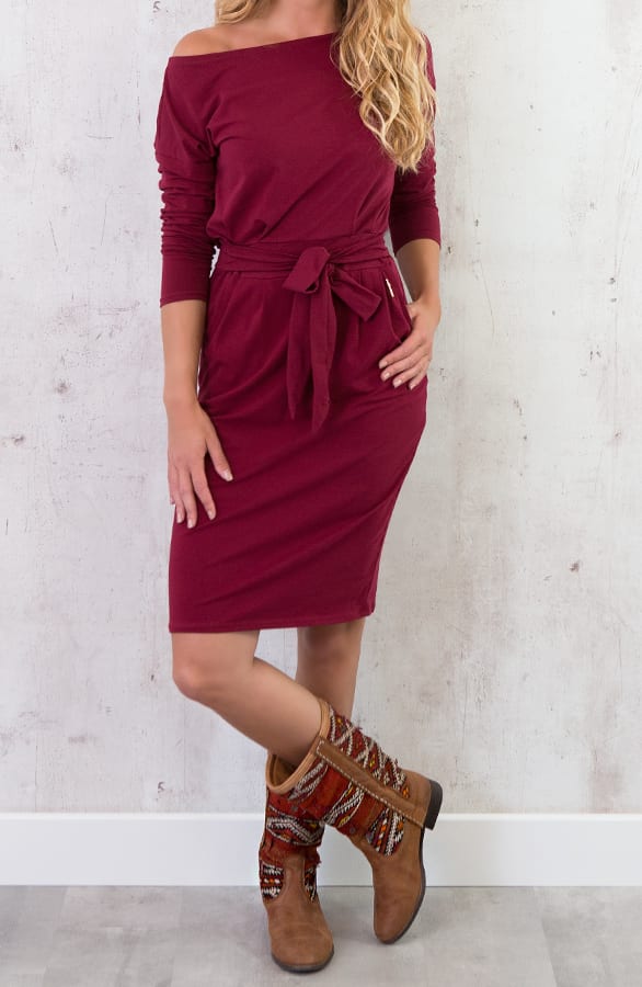 Femme Fatale Jurk Lang Bordeaux – shoparchief, foto 2