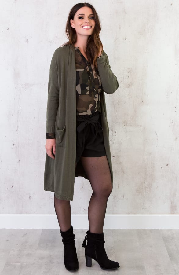 Long Jersey Cardigan Army – shoparchief, foto 7