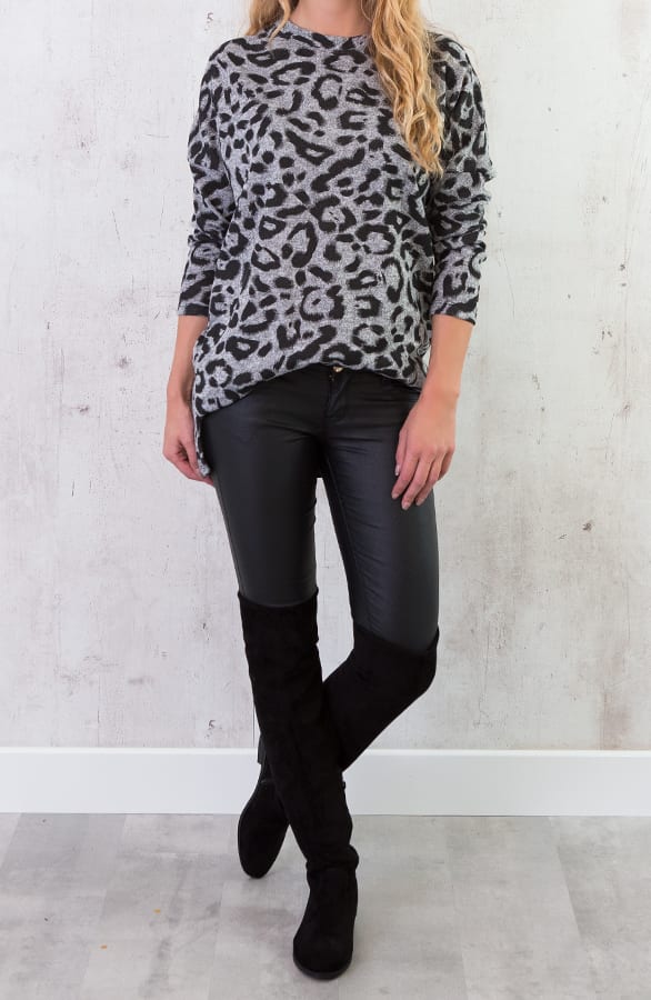 Leopard Trui Grijs – shoparchief, foto 3