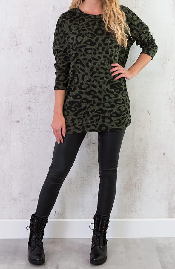 Leopard Trui Legergroen – shoparchief, foto 6