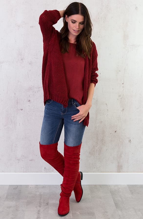 Gebreid Vest Bordeaux – shoparchief, foto 6