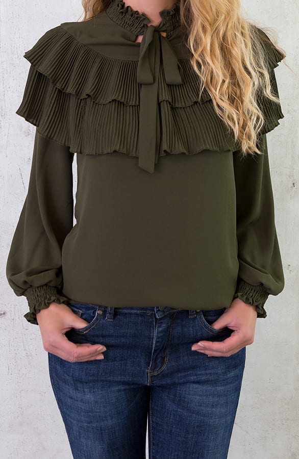 Mademoiselle Blouse Legergroen – shoparchief, foto 3