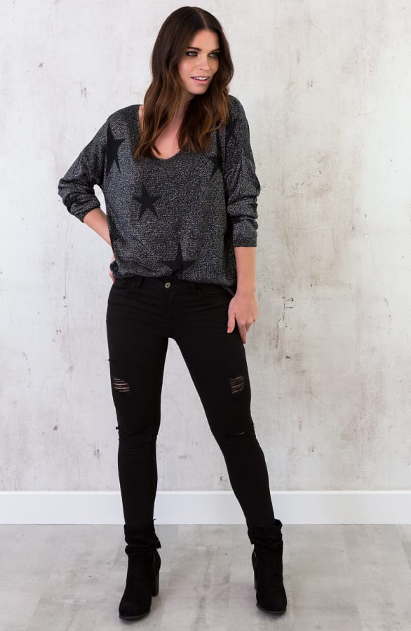 Sterren Glitter Trui Zilver – shoparchief, foto 2