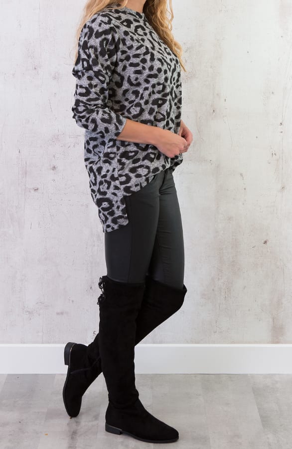 Leopard Trui Grijs – shoparchief, foto 4