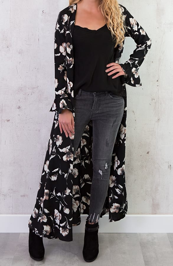 Maxi Vest Bloem Zwart – shoparchief, foto 5
