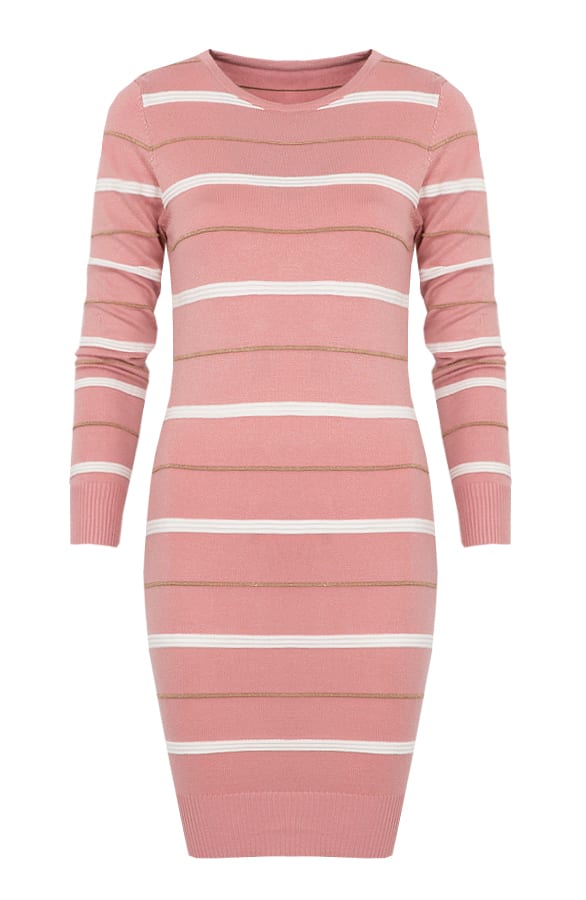 Gestreepte Jurk Limited Roze – shoparchief, foto 1