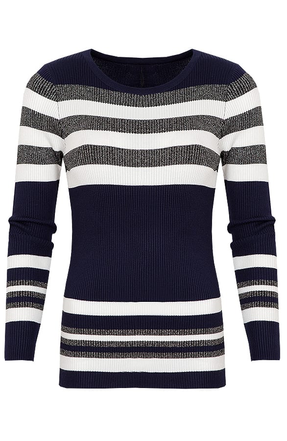 Gestreepte Top Zilver Blauw – shoparchief, foto 1
