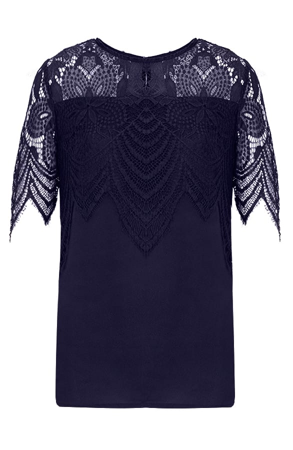 Kanten Zigzag Top Marine – shoparchief, foto 1
