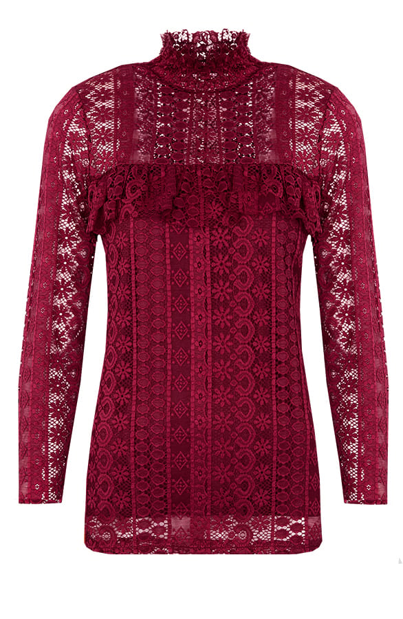 Most Wanted Lace Sleeve Bordeaux – shoparchief, foto 1