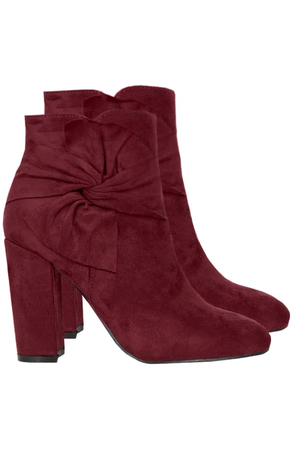 Suede Strik Boots Bordeaux – shoparchief, foto 1